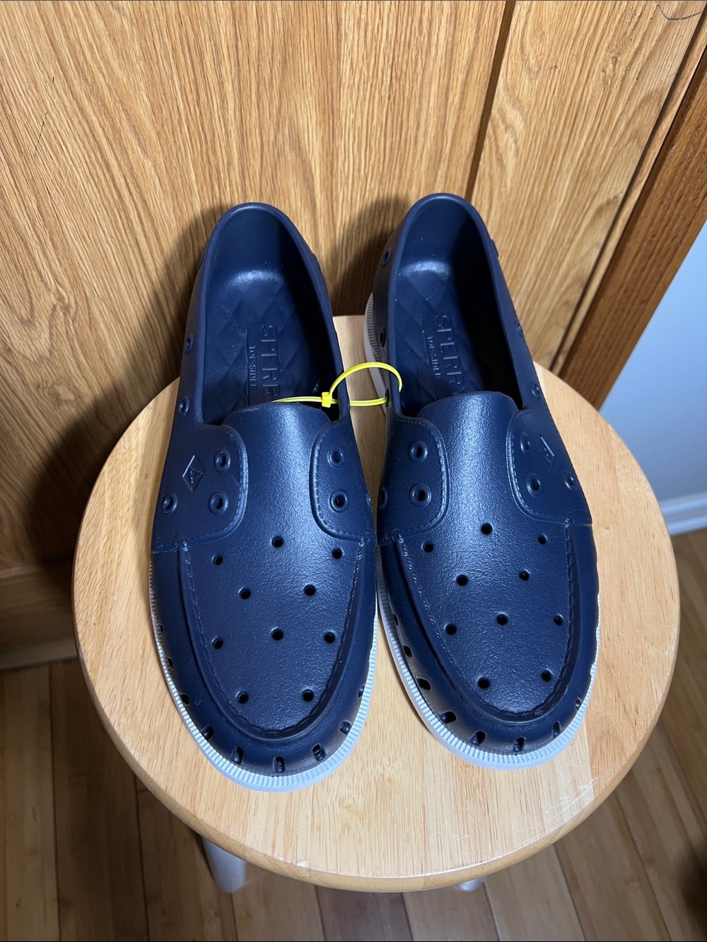 Sperry Navy Perforated Slip-On Loafers